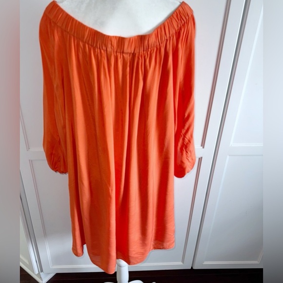 Trina Turk Windward Windward Orange Off Shoulder Dress Sz XL Summer Vacay - Picture 12 of 15